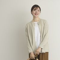 TUTIE./強撚コットンニットロングスリーブカーディガン